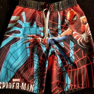 marvel Spider-Man swim trunks size 8 blue and red